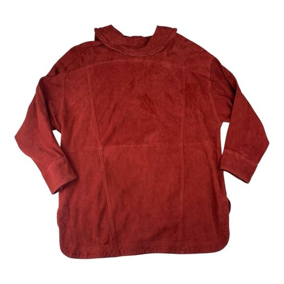 We The Free women's small Brooklyn Red goat suede leather Utility Jacket - Picture 4 of 12